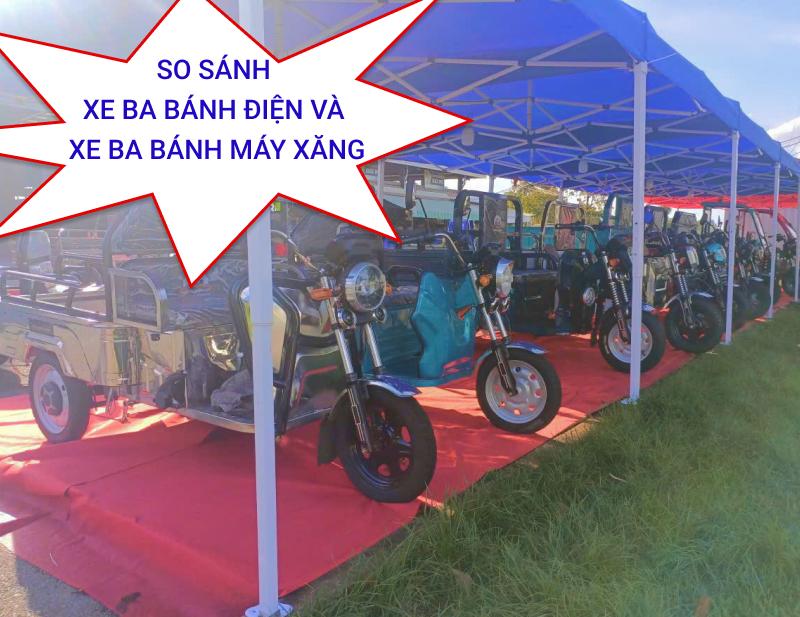 So sánh xe ba gác chạy điện và xăng